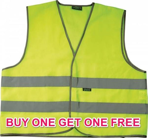 HI-VIZ REFLECTIVE FLUORESCENT VEST GILET SAFETY WORK- FUN JACKET ADULT XL B1GOF - Bankrupt Bike Parts