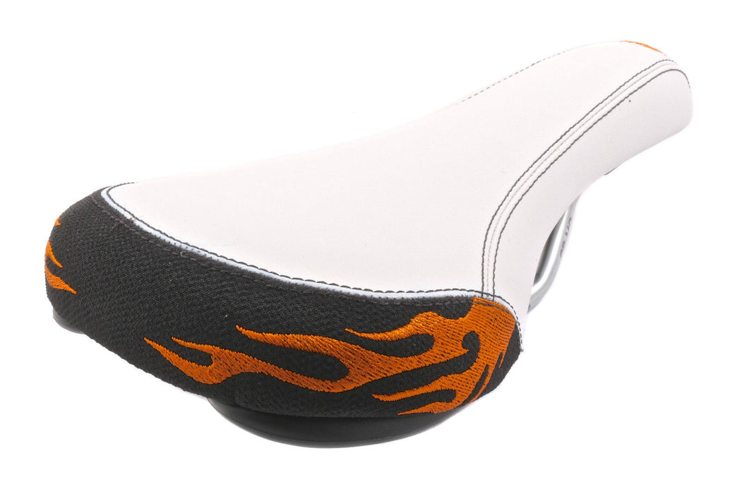 FLAME PATTERN DOWNHILL MTB SADDLE OR CRUISER-DRAGSTER SEAT WHITE NOW 60% OFF