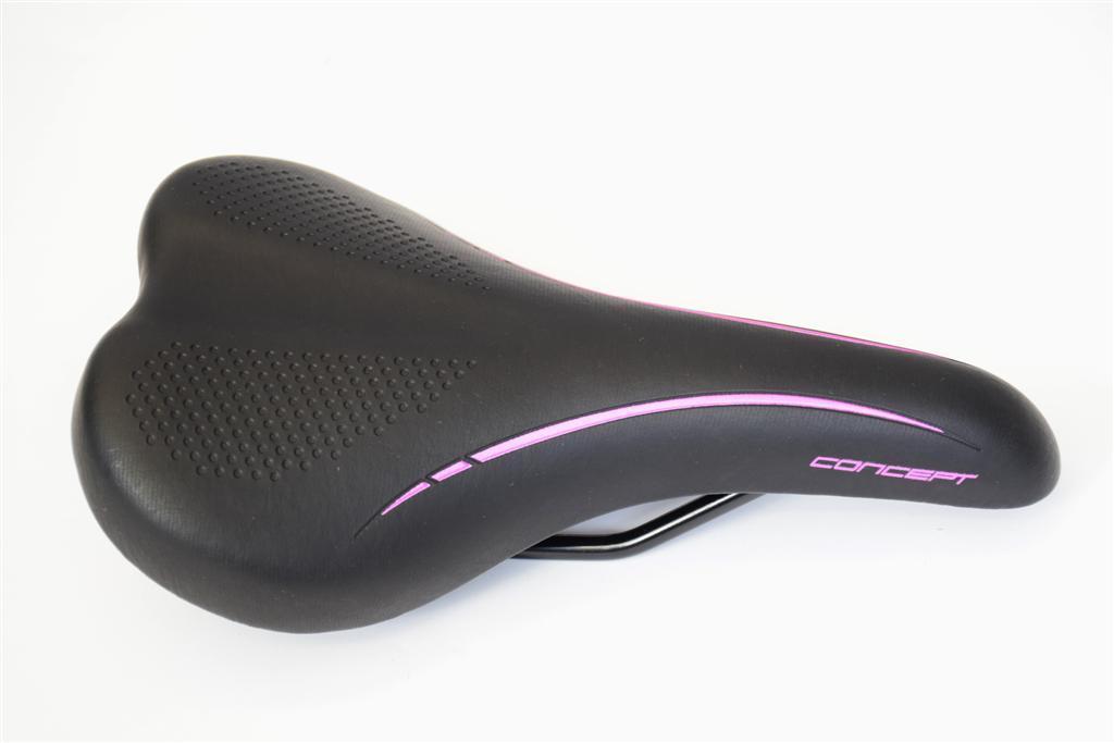 BARGAIN PRICED BICYCLE SADDLE MTB CONCEPT BIKE SEAT BLACK-PINK 240mm x 150mm