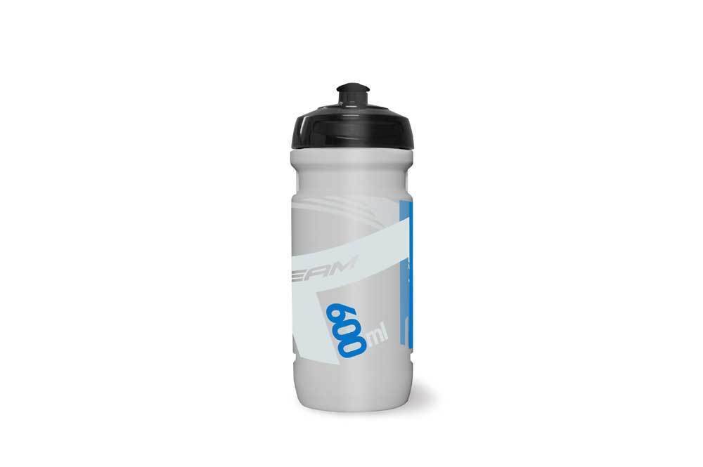 RSP TEAM ELITE CYCLING SQUEEZABLE DRINKS WATER BOTTLE 600ml TRANSPARENT-BLUE