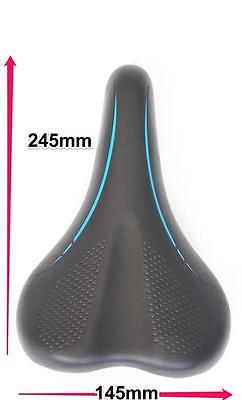 BARGAIN PRICED BICYCLE SADDLE MTB CONCEPT BIKE SEAT BLACK-BLUE 240mm x 150mm