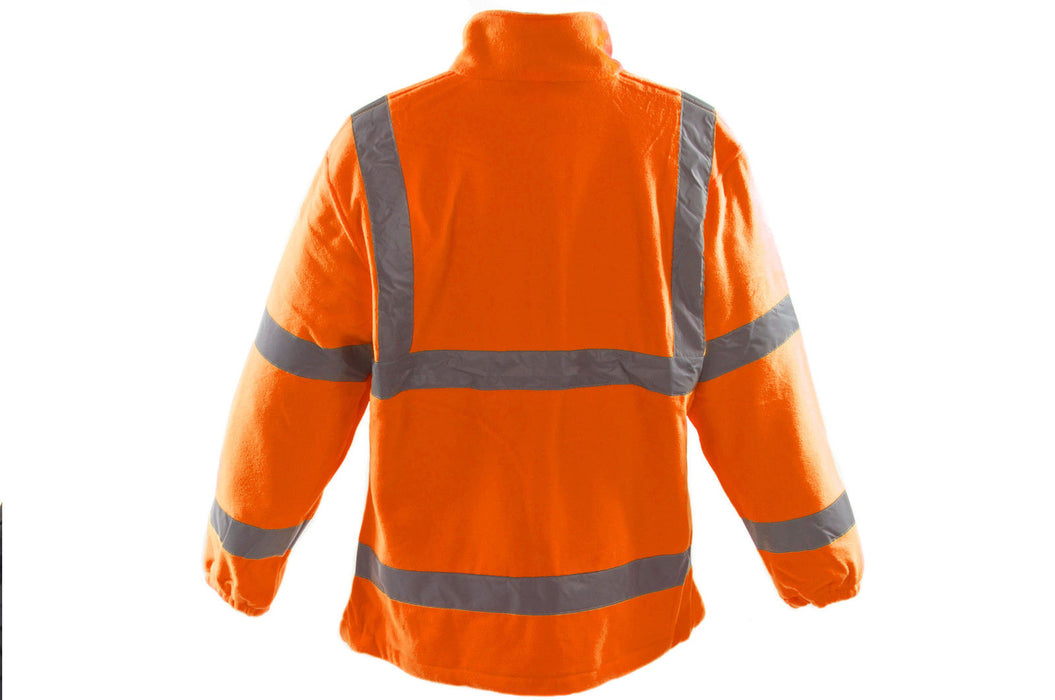 HI VIZ VIS MEDUIM FLEECE JACKET HIGH QUALITY WORKWEAR WATERPROOF ORANGE 75% OFF