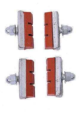 SET OF 4 DIA COMPE STYLE BRICK RED (BROWN) BMX BRAKE PADS BRAKE BLOCKS 80’s MADE