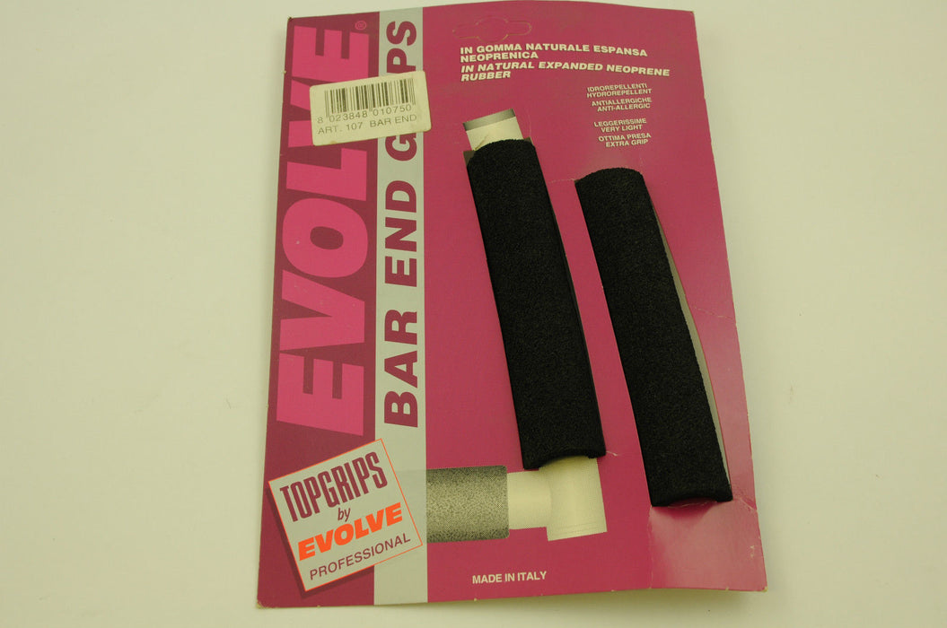 PAIR BAR END GRIPS “TOPGRIPS" BY EVOLVE ITALIAN MADE NATURAL NEOPRENE RUBBER