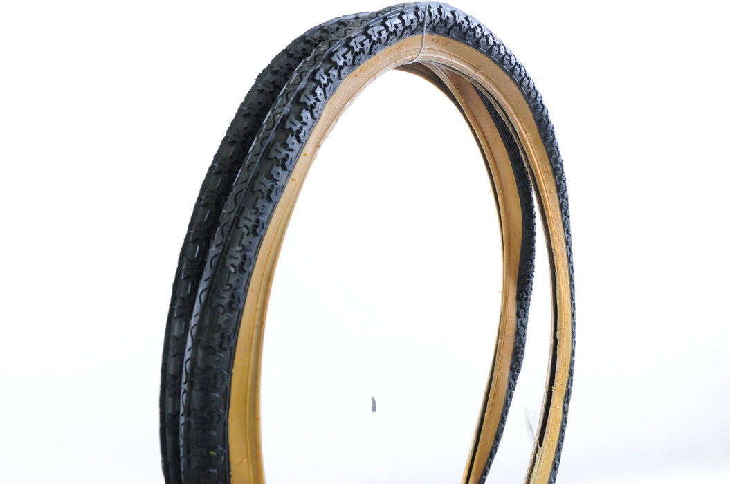 PAIR (2) 24"x 1.75 (47-507) MTB BIKE TYRES BLACK WITH AMBERWALL SUIT 24x1.75 -24