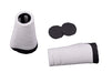 GIANT 92mm BIKE COMFORT HANDLEBAR GRIPS ERGONOMIC LOCK-ON WHITE + BLACK ENDS - Bankrupt Bike Parts