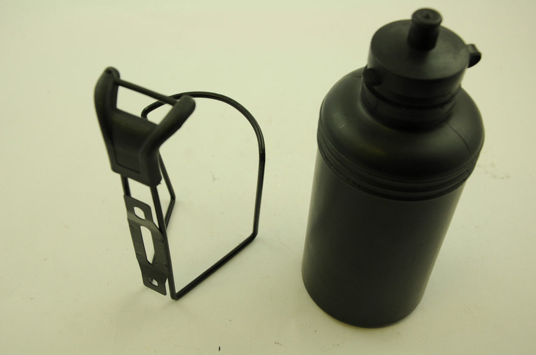 60's, 70's, 80's CLASSIC RACING BIKE BOTTLE & CAGE BLACK DRINKS BOTTLE