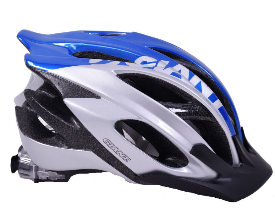 GIANT ARES BICYCLE HELMET SMALL-MEDIUM TRAIL BIKE HELMET 51-54cm BLUE & SILVER