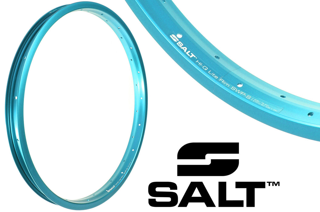 SALT AM HI-Q LITE ALLOY 20” BIKE RIM 36 SPOKE STRAIGHT CYAN BLUE SWPS REAR