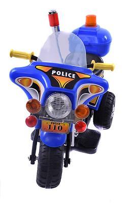 ELECTRIC KIDDIES RIDE ON 3 WHEEL POLICE MOTORCYCLE 20watt  BATTERY MOTOR BLUE