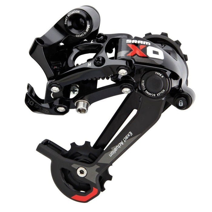 SRAM XO TYPE 2 10 SPEED REAR DERAILLEUR MEDIUM CAGE MTB GEAR MECH RED 35% OFF