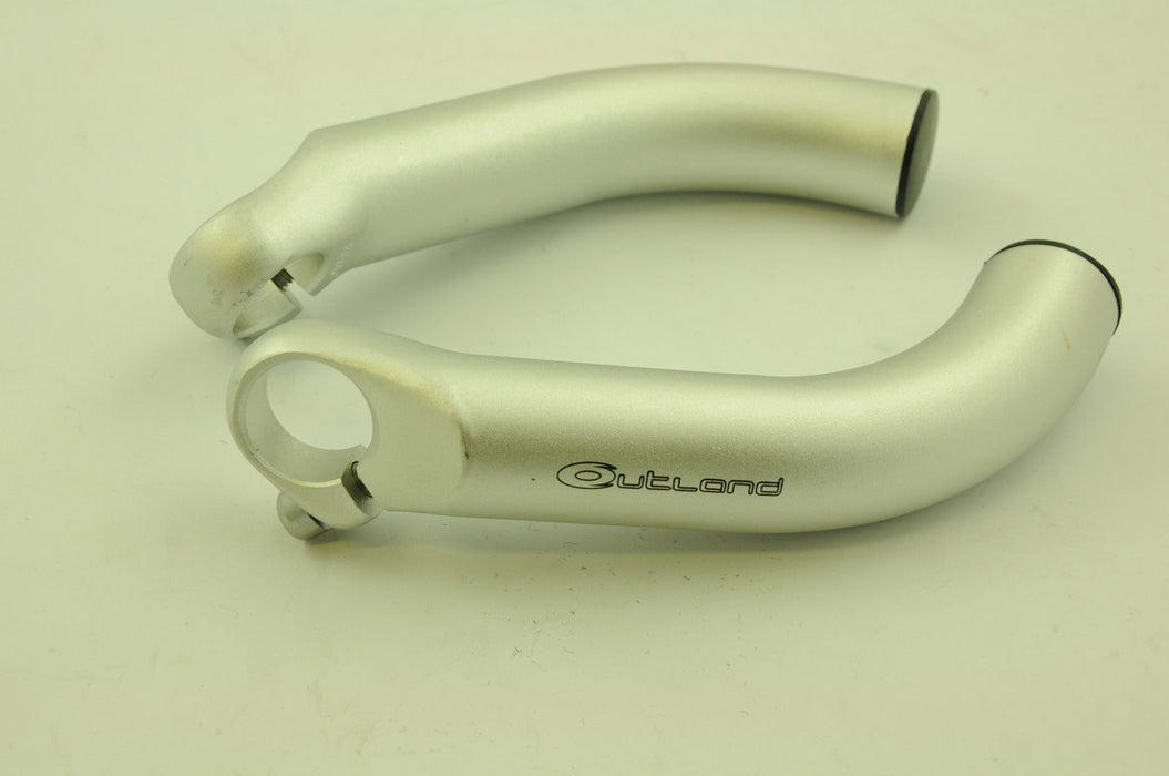 RALEIGH OUTLAND SILVER SKI PROFILE MTB BIKE BAR ENDS LIGHTWEIGHT ALLOY OBE0015