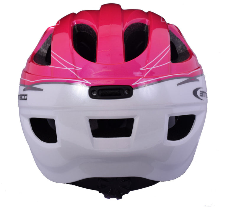 GREAT QUALITY GIRLIE GIRLS BIKE HELMET IN MOULD CHILDRENS  46-53cm PINK & WHITE