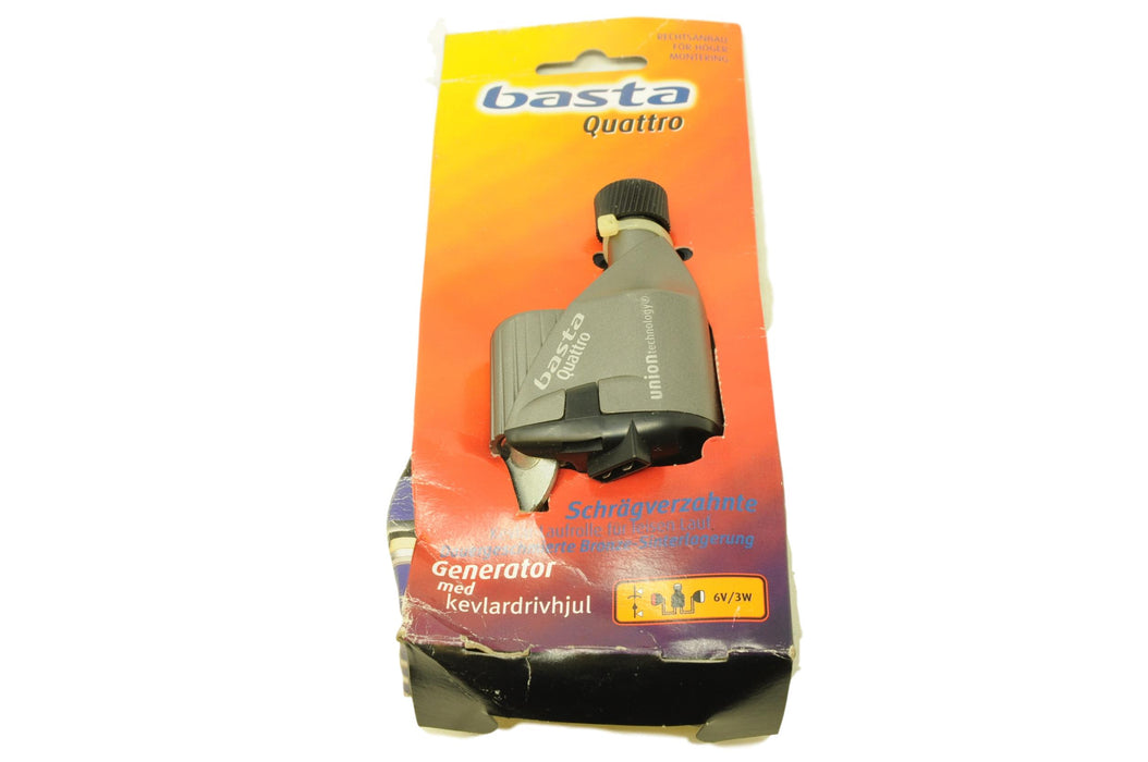 Basta Quattro 6 volt 3 watt Dynamo Bottle With Rear Mounting Bracket Graphite Grey