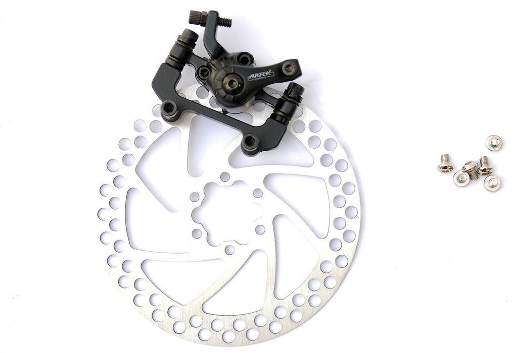 Artek MTB Front Disc Brake Mechanical Cable Type Caliper + 160mm Rotor Incl Bolts