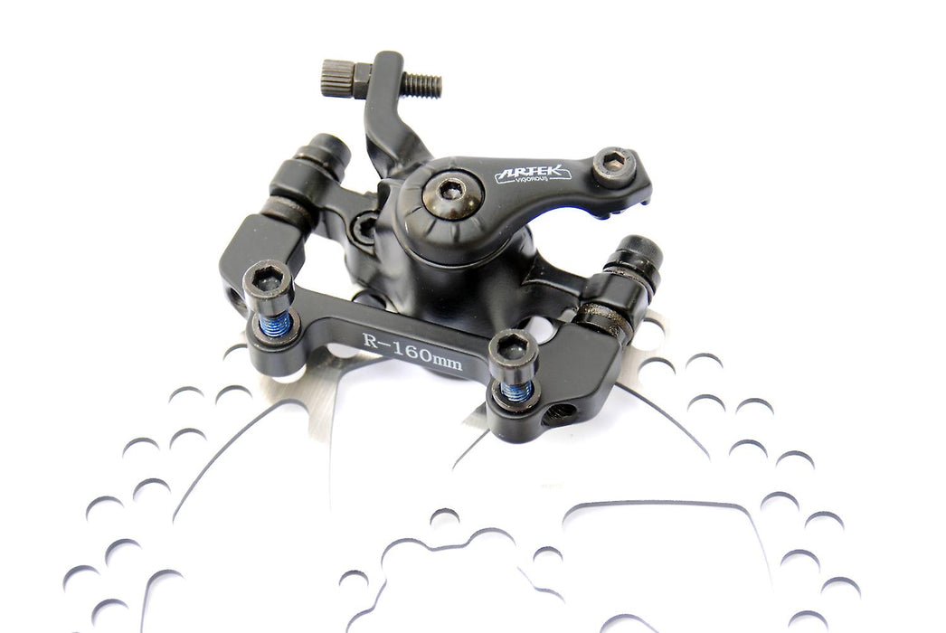 Artek MTB Front Disc Brake Mechanical Cable Type Caliper + 160mm Rotor Incl Bolts