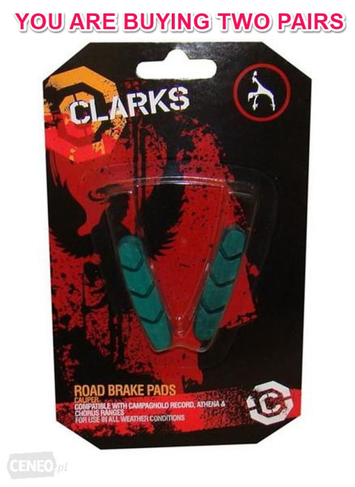 Clarks Road Bike Caliper Replacement Brake Pads Campagnolo Green For Ceramic Rims