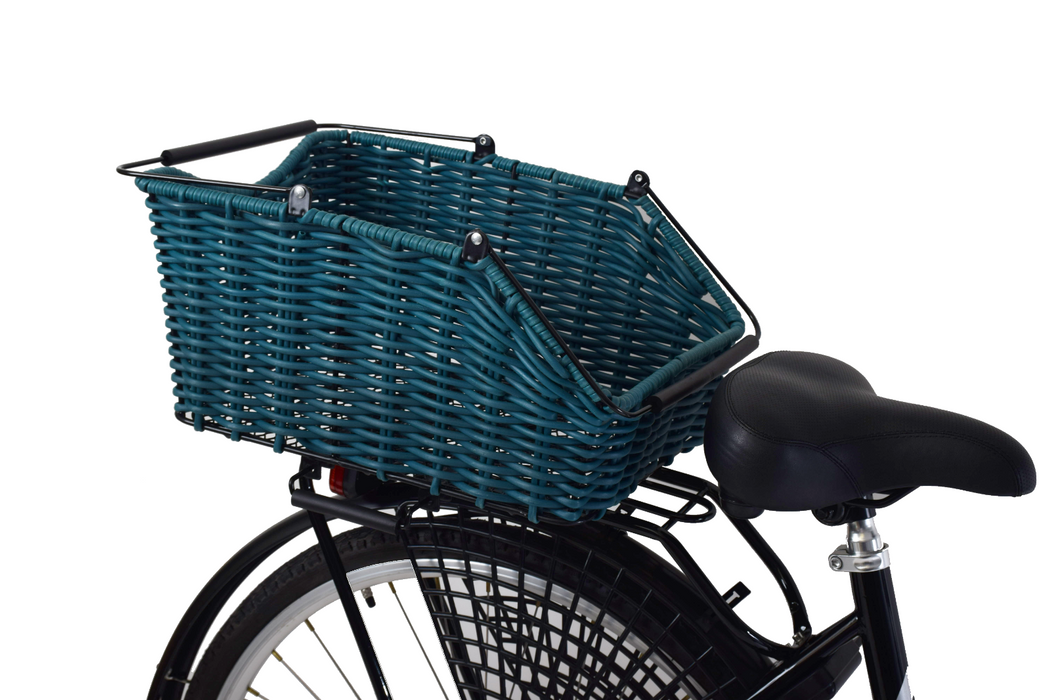 Dutch Ladies Bike Clip On Clip Off Luxury Rear Rattan Bicycle Shopping Basket