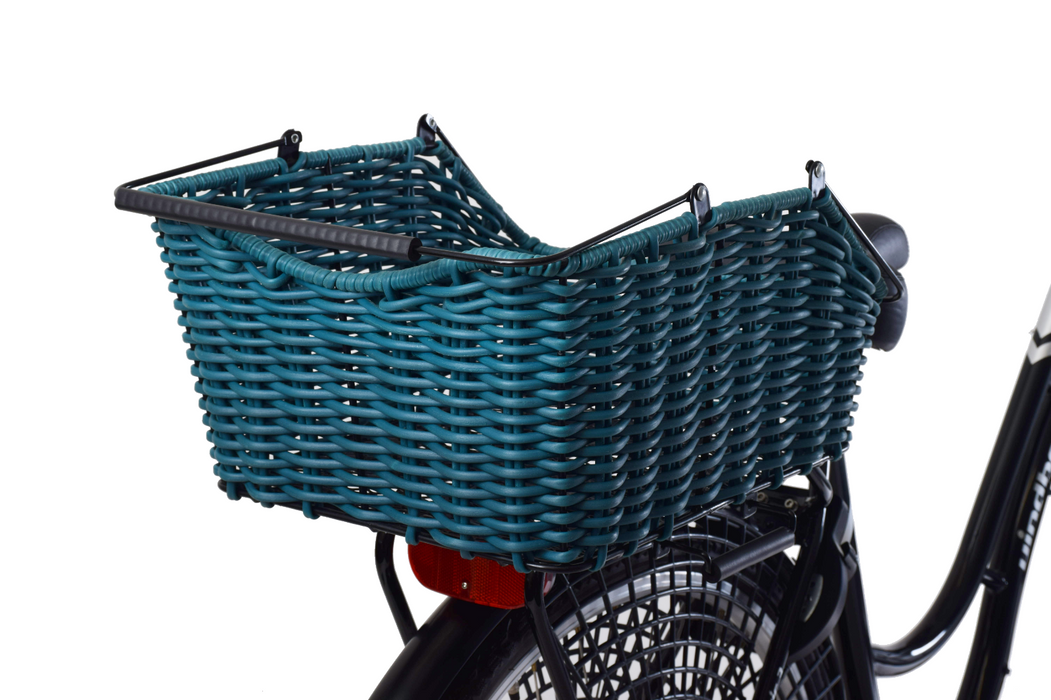 Dutch Ladies Bike Clip On Clip Off Luxury Rear Rattan Bicycle Shopping Basket