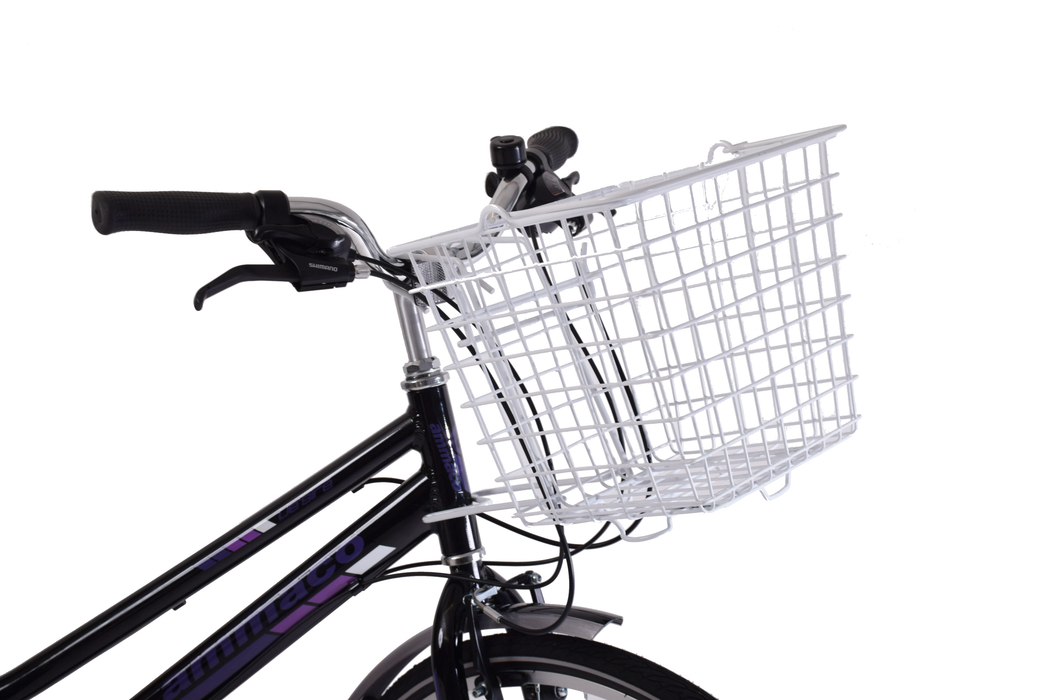 Super Square Bicycle Shopper Basket Front Fitting Cycle White Mesh Wire Bike Basket