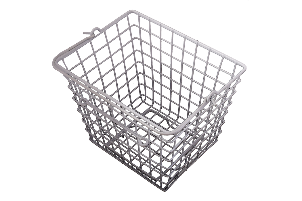 Super Square Bicycle Shopper Basket Front Fitting Cycle White Mesh Wire Bike Basket