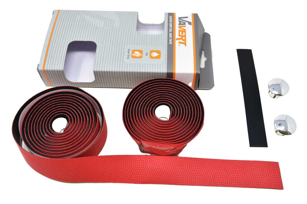 New Vavert Super Grip Gel Road Racer Bike Handlebar Tape Ultimate Comfort Red