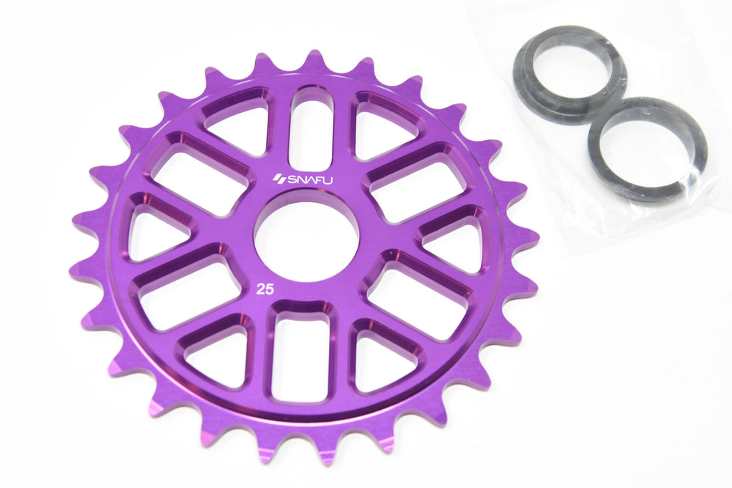 Snafu Ola 25 Teeth 1-8” BMX Chain Ring 7075 Aluminium Chainwheel £10 Off Purple