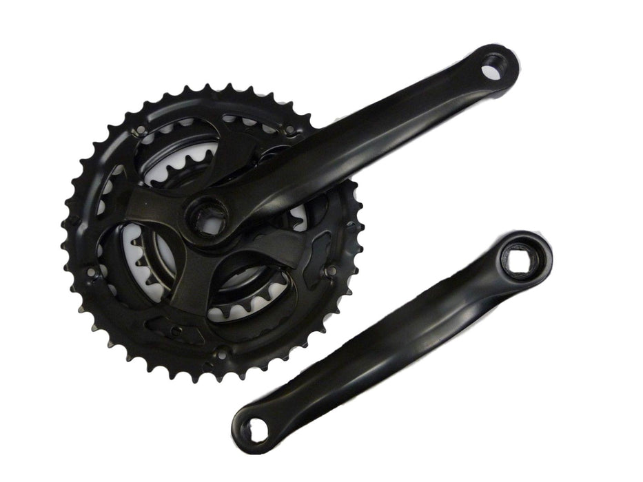 SHIMANO COMPATIBLE MTB HYBRID TRIPLE CHAINWHEEL SET 28-38-48Teeth 170mm CRANKSET BLACK