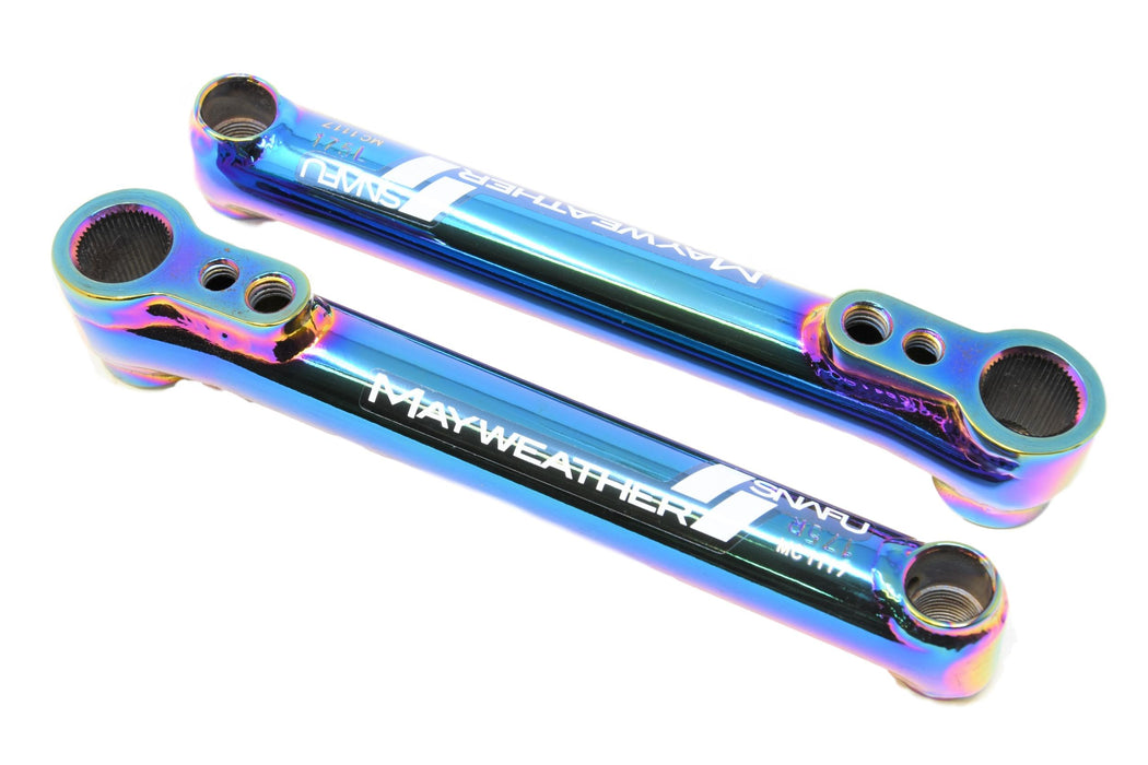 Snafu Mayweather BMX,175mm 4130 Chromoly 1.4mm Cranks OPC 3 Piece No BB Jet Fuel Colour