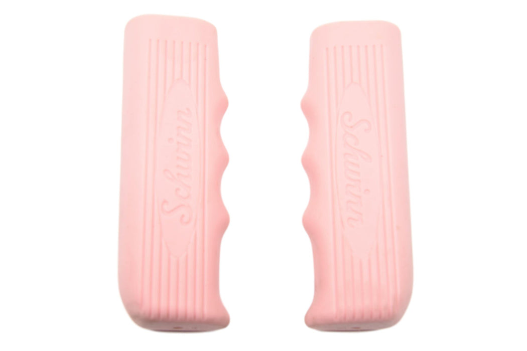 Pair Schwinn Pink Bicycle Kraton Rubber Handlebar Grips Cruiser Or Ladies Bike