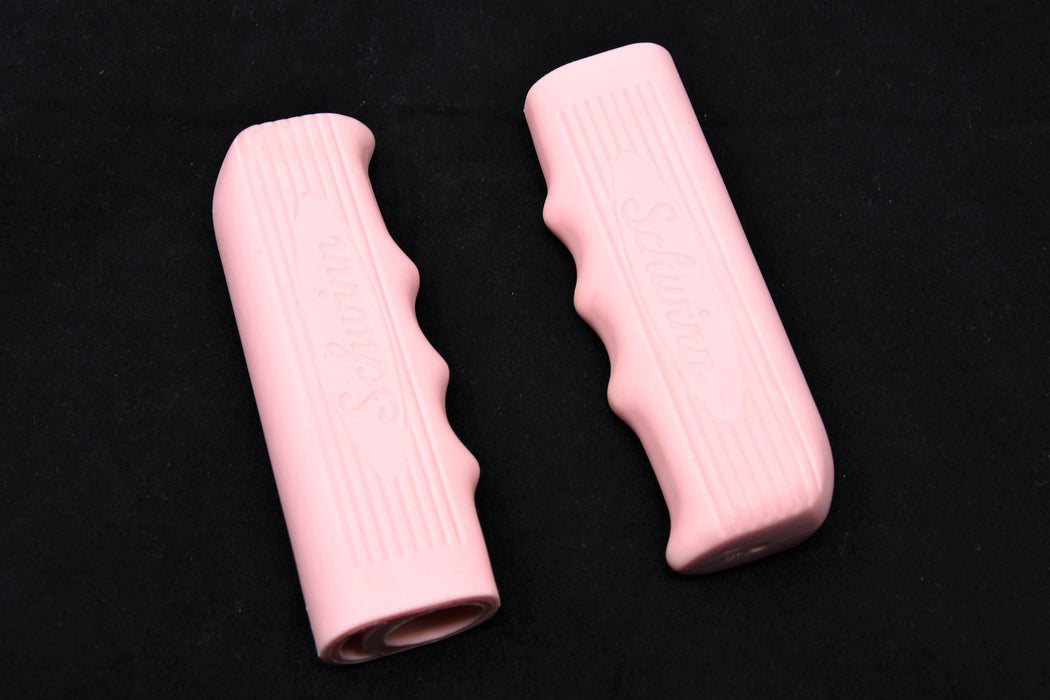 Pair Schwinn Pink Bicycle Kraton Rubber Handlebar Grips Cruiser Or Ladies Bike