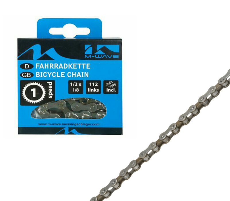 KMC Single Speed Chain 1/2 x 1/8" Single Speed Bike 112 Link BMX Fixie Sturmey