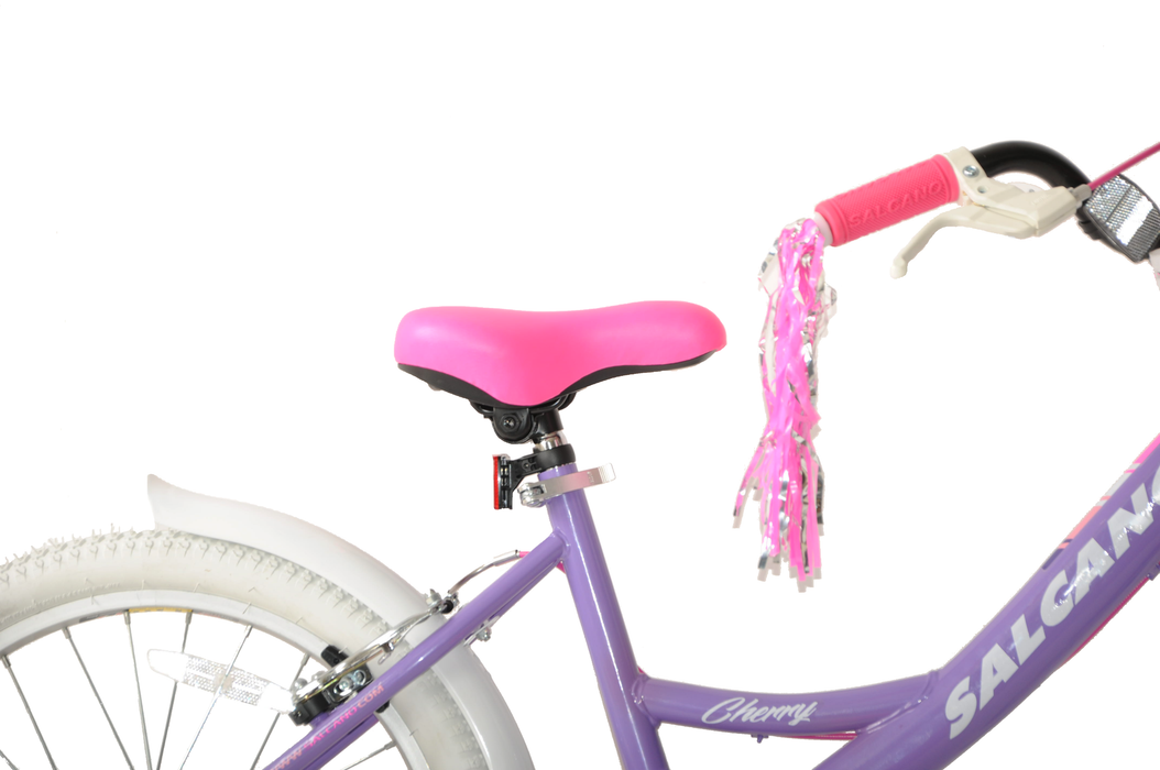 SALCANO CHERRY GIRLS KIDS 20” WHEEL BIKE LILAC / PURPLE WITH ACCESSORIES AGE 7+