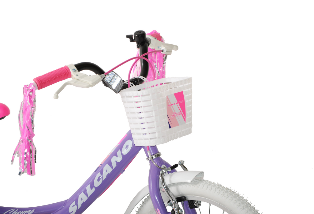 SALCANO CHERRY GIRLS KIDS 20” WHEEL BIKE LILAC / PURPLE WITH ACCESSORIES AGE 7+