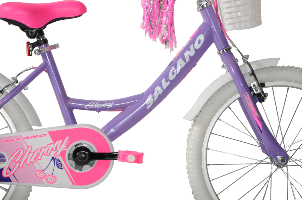 SALCANO CHERRY GIRLS KIDS 20” WHEEL BIKE LILAC / PURPLE WITH ACCESSORIES AGE 7+