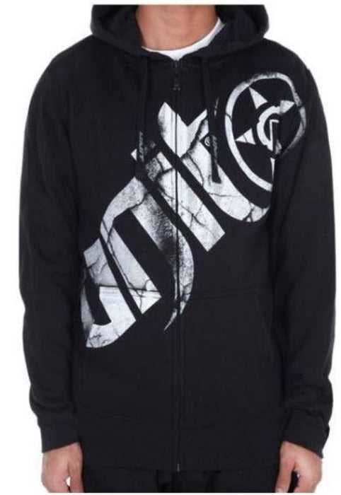 Unit Black Spin Biggie Zip Up Hoody, Medium