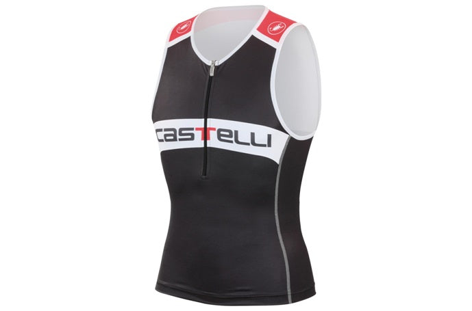 Castelli Core Tri Top (Black-White-Red)- Size Medium