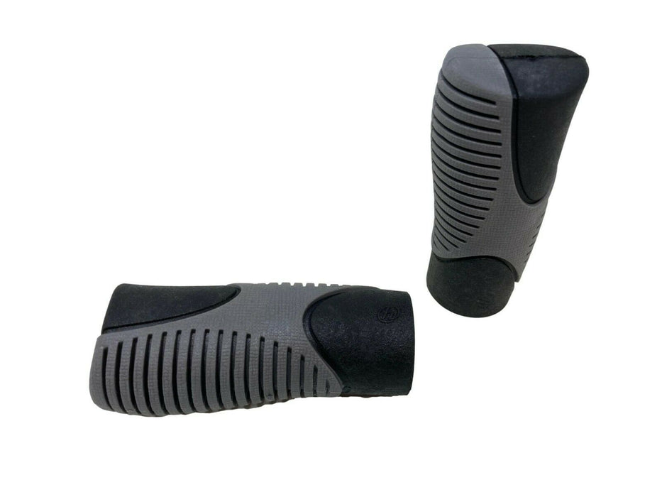 Pair of Herrmans Short Gripshift Grips 90mm Black-Grey Bike Handlebar D26A