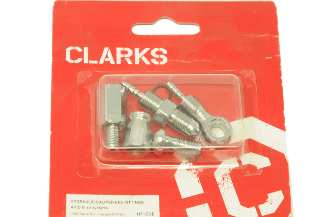CLARKS COMPLETE MTB HYDRAULIC BRAKE CALIPER FITTINGS KIT  FOR AVID ELIXIR, HF-C3E