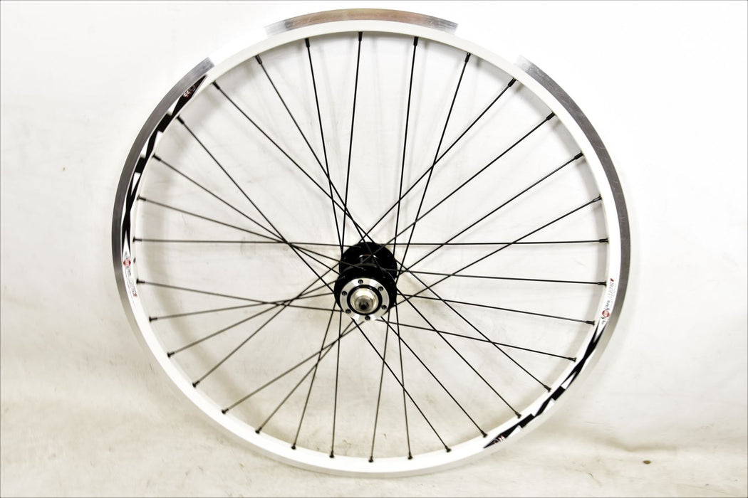 26”MTB (559x17) DISC HUB BIKE FRONT WHEEL WHITE DOUBLE WALL RIM QUICK RELEASE H