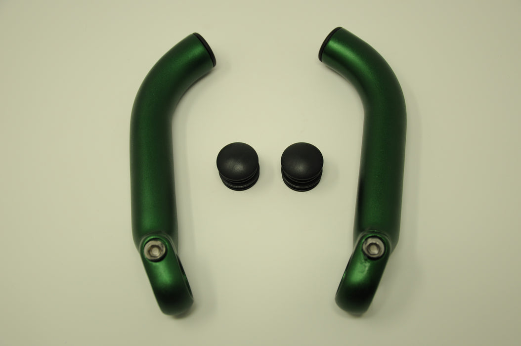 PAIR “ FOREST GREEN" TRANS X FORGED ALLOY SKI TYPE BEND BAR ENDS HIGH QUALITY LIGHTWEIGHT HANDLEBAR BAR ENDS