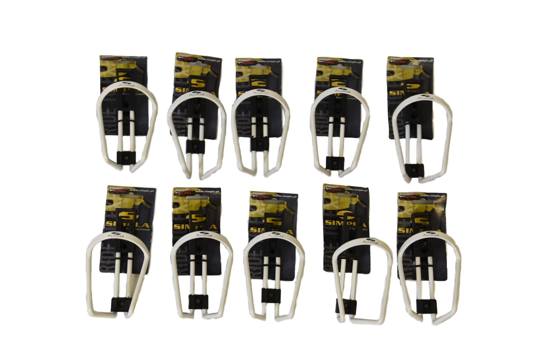 Wholesale Job Lot Ten (10) MTB, Racing Cycle, any Bike Alloy Water Bottle Cages White