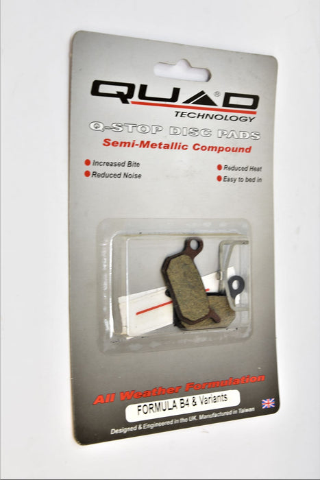 QUAD SEMI-METALLIC COMPOUND FORMULA B4 MTB DISC BRAKE PADS