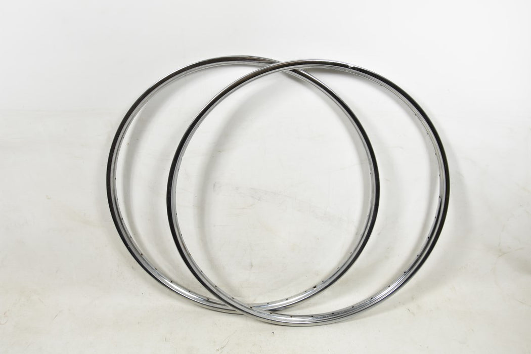 VINTAGE ROADSTER 26x1 1-2 (584) CHROME BIKE WHEEL RIMS WESTRICK ROD OR CALIPER