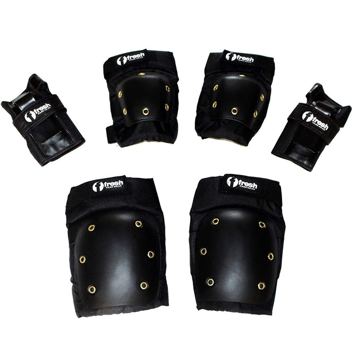 Freshpark 6 Piece Knee, Elbow & Wrist Pads Safety Set For BMX, Cycle, Scooter & Skates