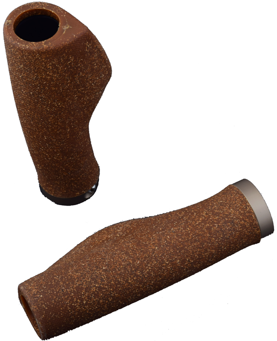 PAIR CLAUD BUTLER CORK LOCK ON HANDLEBAR BIKE GRIPS ERGO SOFT COMFORT BROWN FOR 22.2mm HANDLEBARS 50% OFF