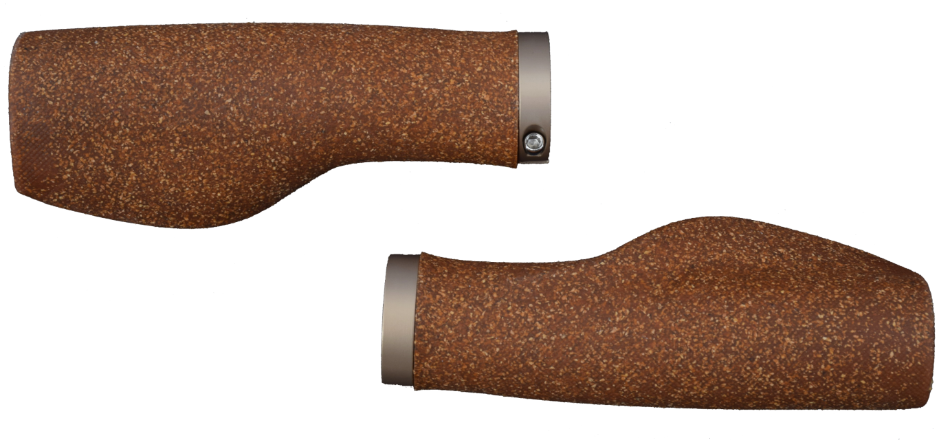 PAIR CLAUD BUTLER CORK LOCK ON HANDLEBAR BIKE GRIPS ERGO SOFT COMFORT BROWN FOR 22.2mm HANDLEBARS 50% OFF