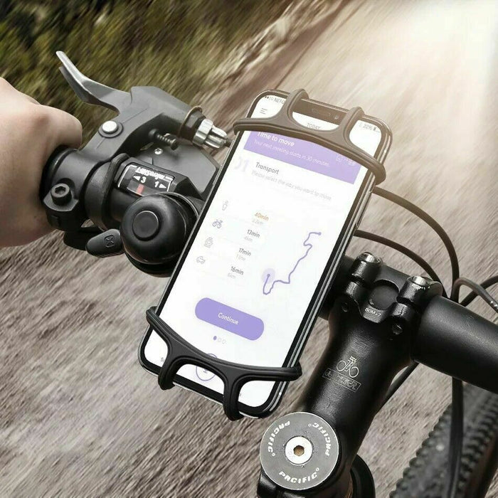 Bicycle Handlebar Smart Phone Holder Elastic Flexible Light Silicon for Prams, Bikes