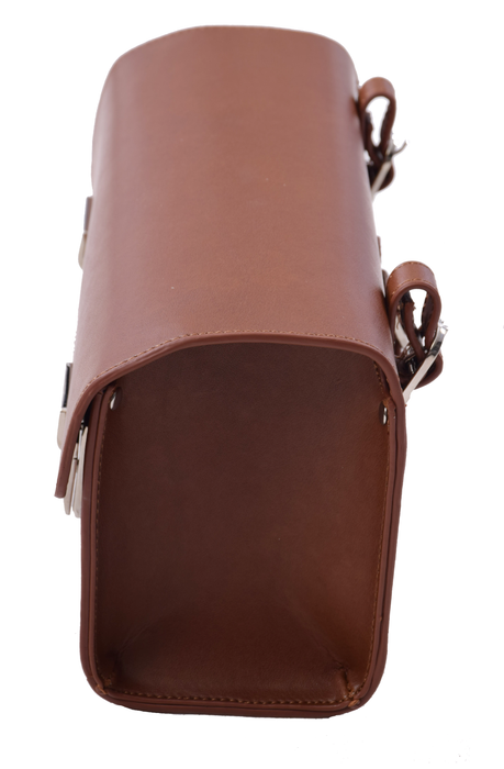 4.5ltr BATTERY BAG FOR E BIKES POSH TAN BROWN FAUX LEATHER LOCKABLE PANNIER CARRIER