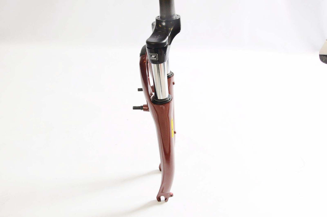 700c 28” SUNTOUR HYBRID CR-8 SUSPENSION FORK 1 1-8” 300mm V BRAKE MARONE BROWN